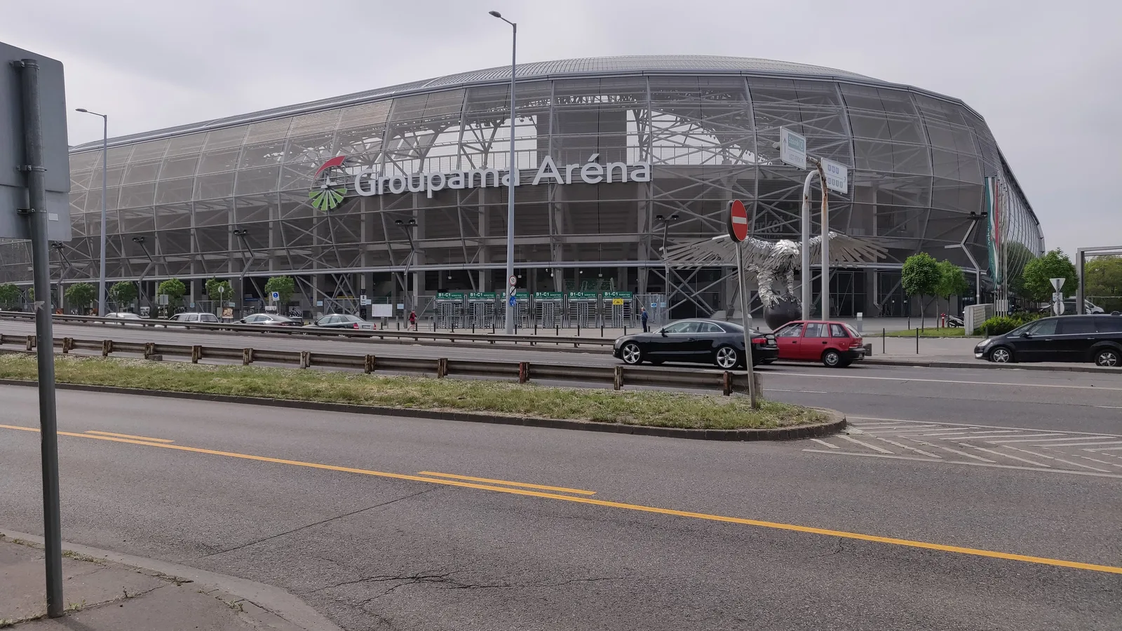 Vista exterior del Groupama Arena de Budapest, estadio relacionado con el Ferencváros.