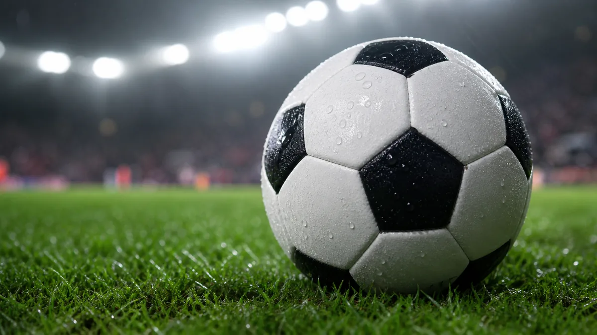 Balón de fútbol sobre el césped