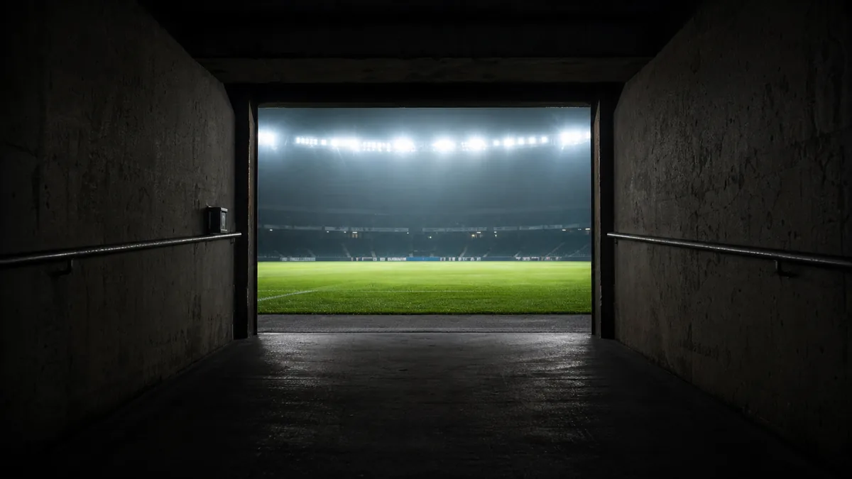Acceso a un campo de fútbol